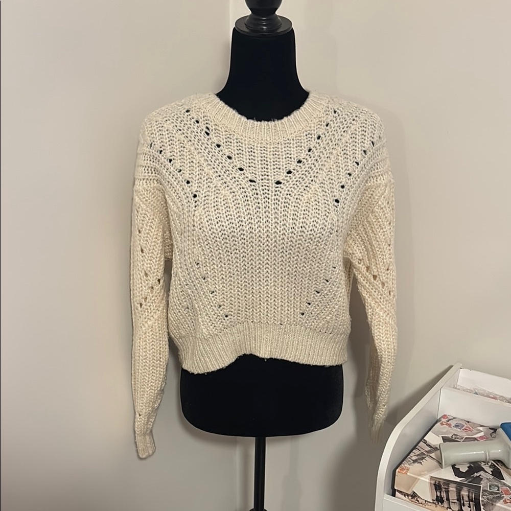 Beige Cropped Sweater - Kendall & Kylie Cropped Sweater Size Extra Small
